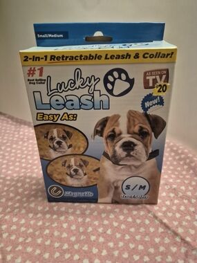 As Seen On TV Lucky Leash Retractable Leash & Collar - Blue/White